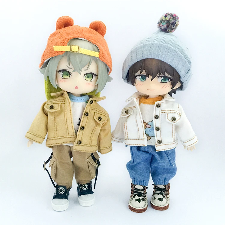 Handmade Ob11 Clothes Fashion Denim Jacket Coat Costume Doll Casual Outfit Accessories For 1/12bjd Dolls, Gsc, Obitsu11 Ymy Doll