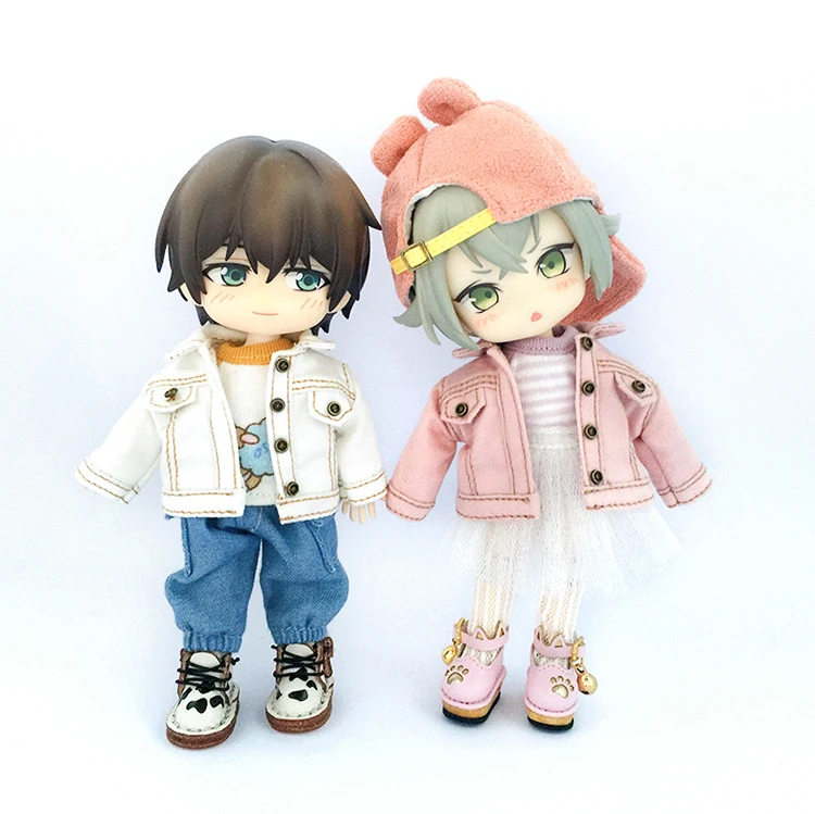 Handmade Ob11 Clothes Fashion Denim Jacket Coat Costume Doll Casual Outfit Accessories For 1/12bjd Dolls, Gsc, Obitsu11 Ymy Doll