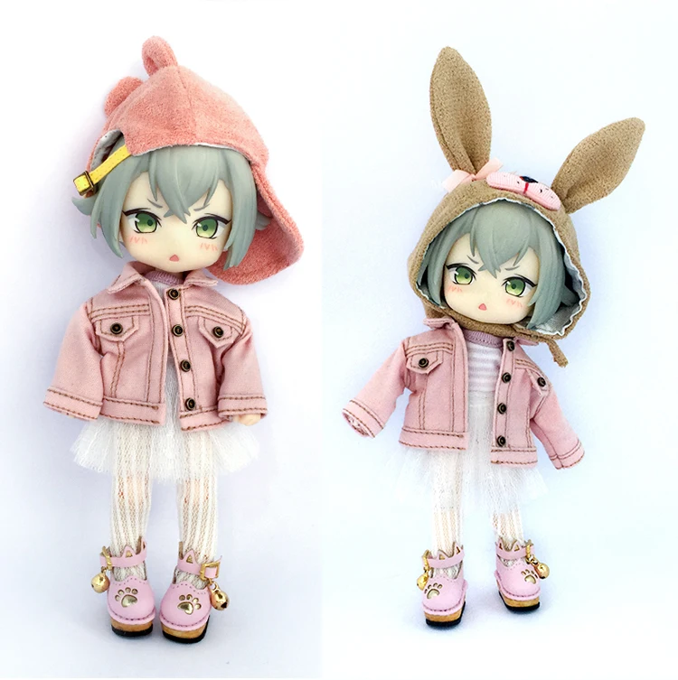 Handmade Ob11 Clothes Fashion Denim Jacket Coat Costume Doll Casual Outfit Accessories For 1/12bjd Dolls, Gsc, Obitsu11 Ymy Doll