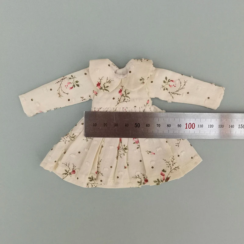 Handmade Doll Skirt Dress With Big Ear Rabbit Hat Doll Floral Patterned Dress For Blythes Ymy Licca Azones Ob24 Ob27 Fr Doll