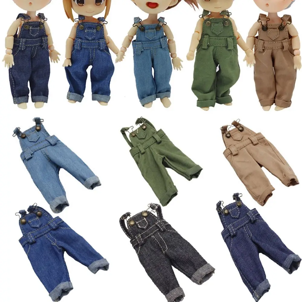 OB11 Doll Clothes Fashion Overalls Trousers Jeans Pants For 1/12 BJD Dolls Accessories Obitsu 11 Accessories Birthday Present