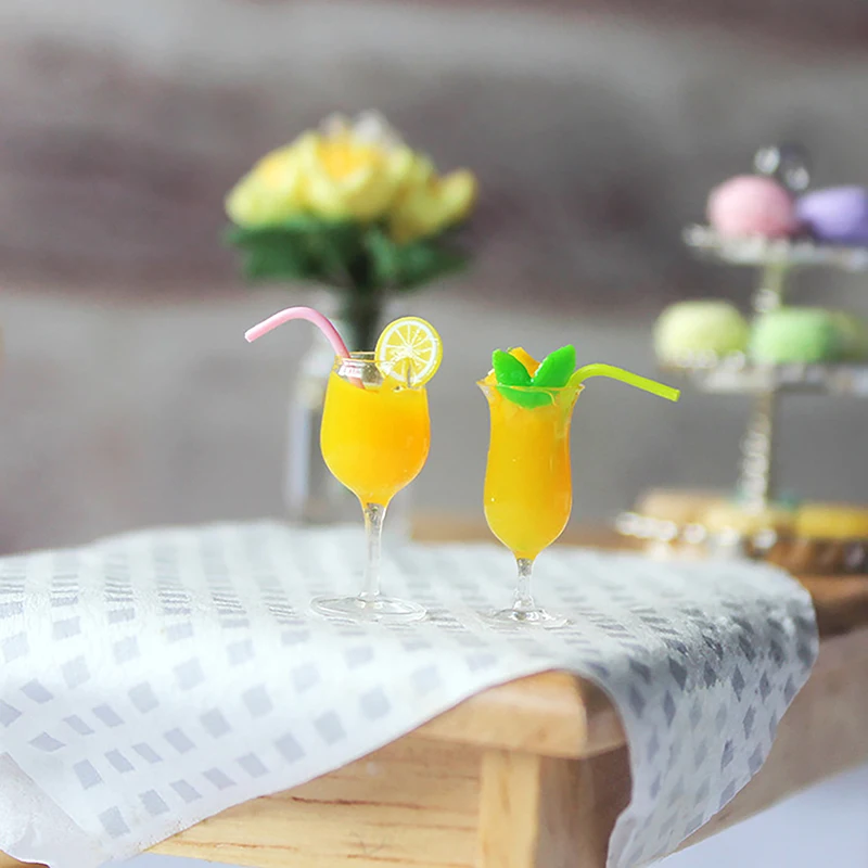 1Pcs 1:6/1:12 Doll House Miniature Toy Cocktail Drinks Model Doll Toys Dollhouse Accessories For Dollhouse Kitchen Decro