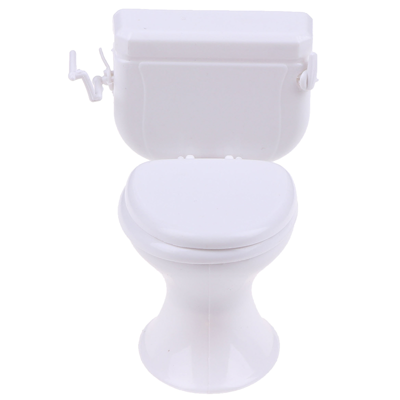 1PC Dollhouse Miniature Vintage Bathroom Modeling White Toilet Furniture Accessories For Doll House Decor Kids Toys Gift