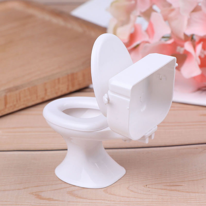 1PC Dollhouse Miniature Vintage Bathroom Modeling White Toilet Furniture Accessories For Doll House Decor Kids Toys Gift
