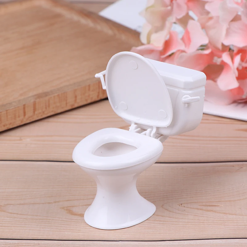 1PC Dollhouse Miniature Vintage Bathroom Modeling White Toilet Furniture Accessories For Doll House Decor Kids Toys Gift