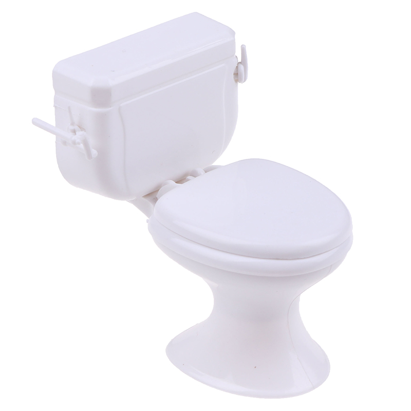 1PC Dollhouse Miniature Vintage Bathroom Modeling White Toilet Furniture Accessories For Doll House Decor Kids Toys Gift