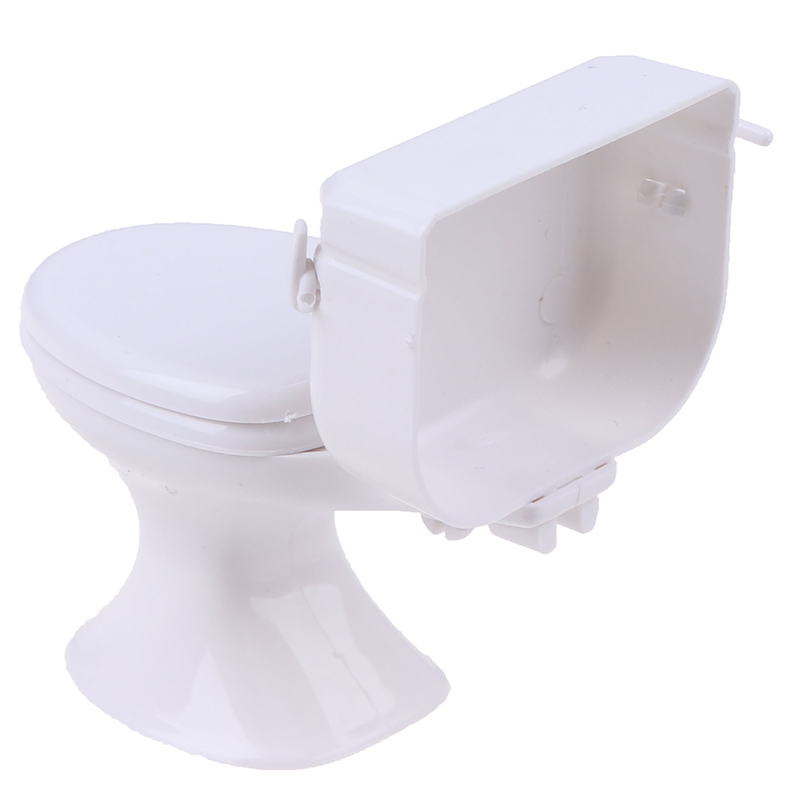 1PC Dollhouse Miniature Vintage Bathroom Modeling White Toilet Furniture Accessories For Doll House Decor Kids Toys Gift