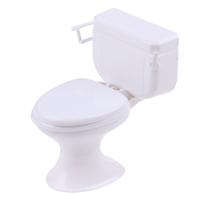 1PC Dollhouse Miniature Vintage Bathroom Modeling White Toilet Furniture Accessories For Doll House Decor Kids Toys Gift
