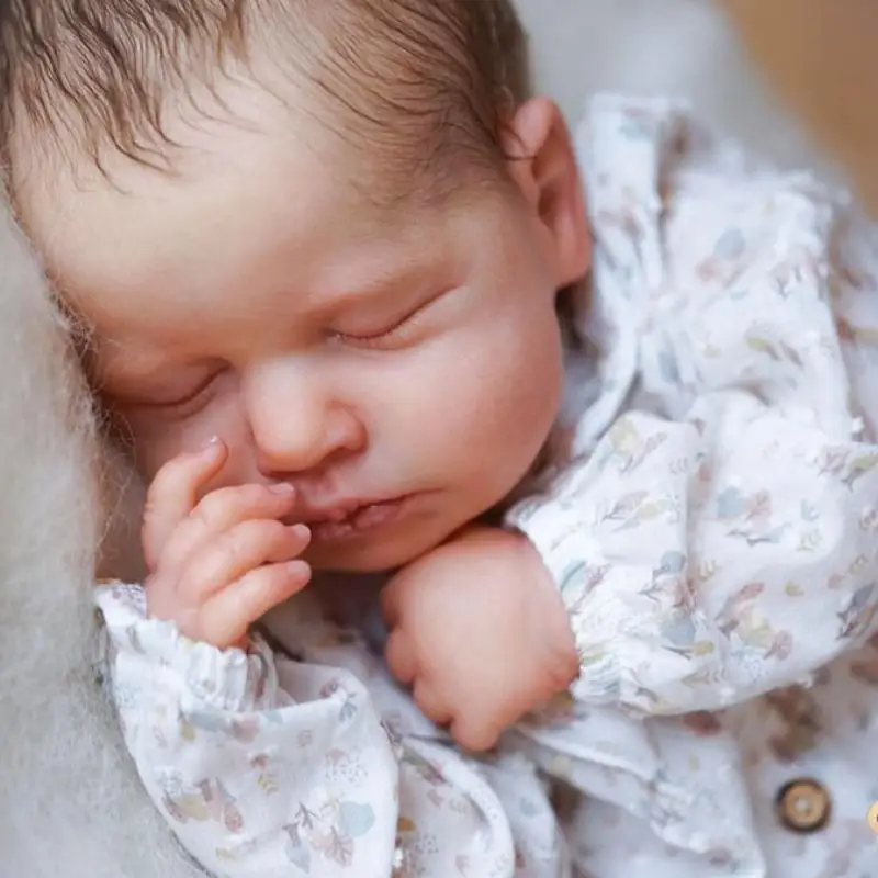 19Inch Already Painted Reborn Doll Kit LouLou Sleeping 3D Painted Skin High Quality Unassembled Handmade Reborn Baby Doll Parts