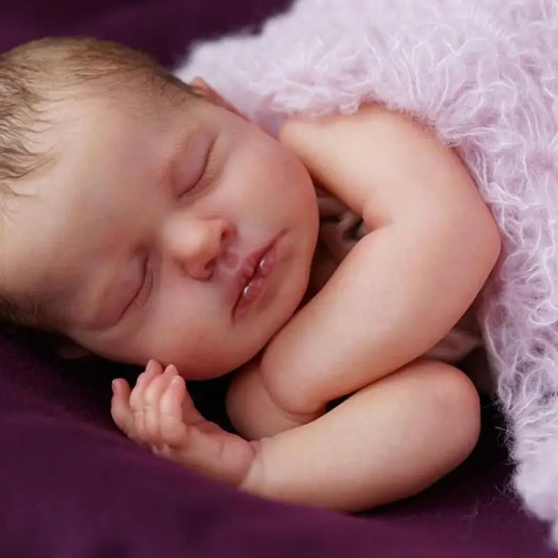 19Inch Already Painted Reborn Doll Kit LouLou Sleeping 3D Painted Skin High Quality Unassembled Handmade Reborn Baby Doll Parts