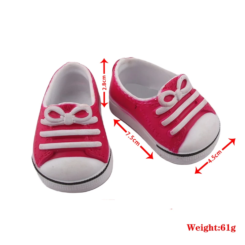 7cm Canvas Cloth Doll Shoes Lace-up Doll Boots Sneakers For 43cm Baby New Born&18 inch American,OG Life Girl Doll Girl's Gift