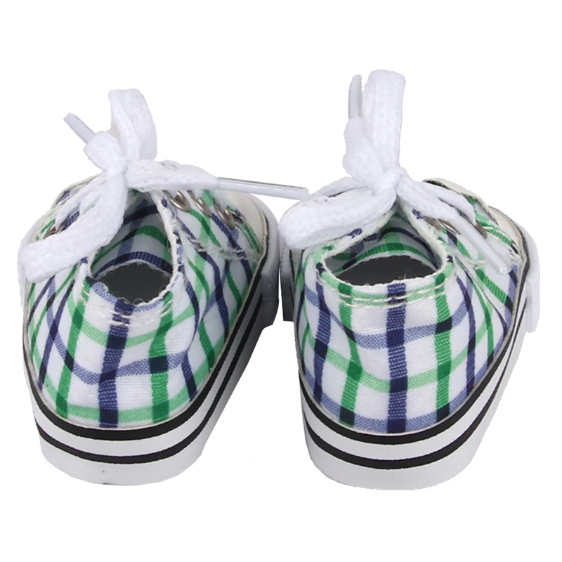 7cm Canvas Cloth Doll Shoes Lace-up Doll Boots Sneakers For 43cm Baby New Born&18 inch American,OG Life Girl Doll Girl's Gift