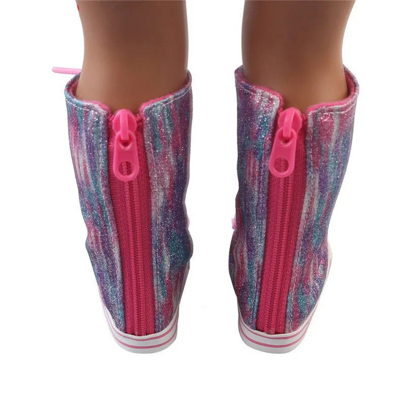 7cm Canvas Cloth Doll Shoes Lace-up Doll Boots Sneakers For 43cm Baby New Born&18 inch American,OG Life Girl Doll Girl's Gift