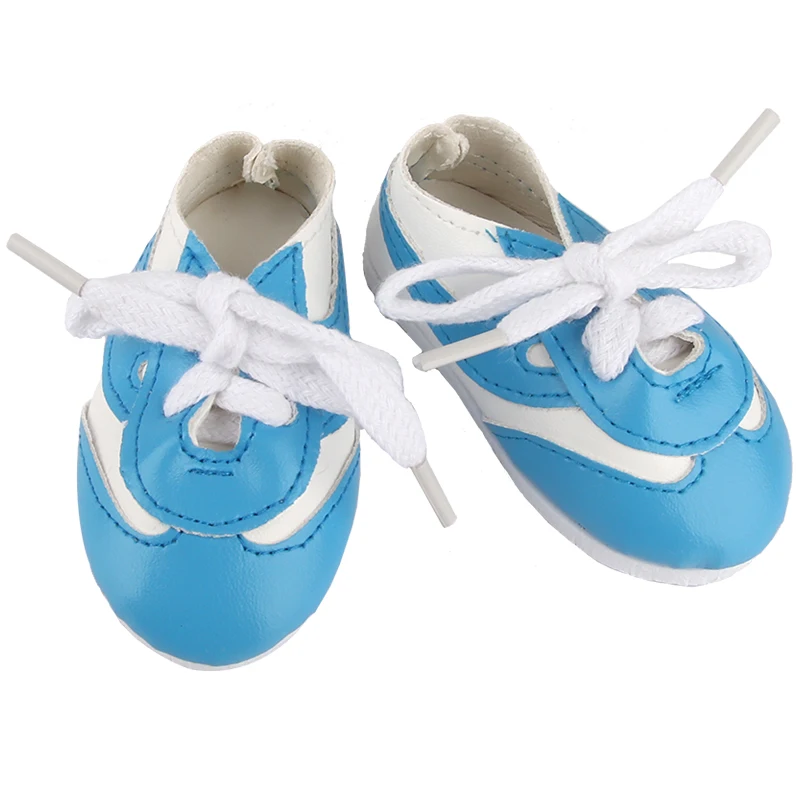 7cm Canvas Cloth Doll Shoes Lace-up Doll Boots Sneakers For 43cm Baby New Born&18 inch American,OG Life Girl Doll Girl's Gift