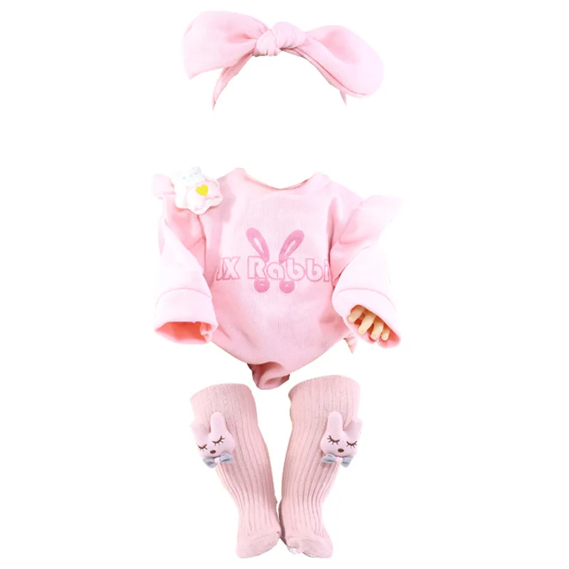 Doll Clothes for 55cm Baby Doll 22inch Doll's Clothing Sweater Dress Overall DIY Toy Outfit Set for Reborn Dolls Accessories
