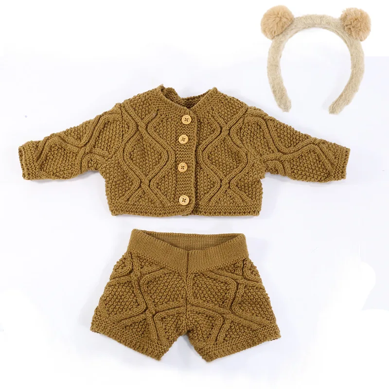 Doll Clothes for 55cm Baby Doll 22inch Doll's Clothing Sweater Dress Overall DIY Toy Outfit Set for Reborn Dolls Accessories