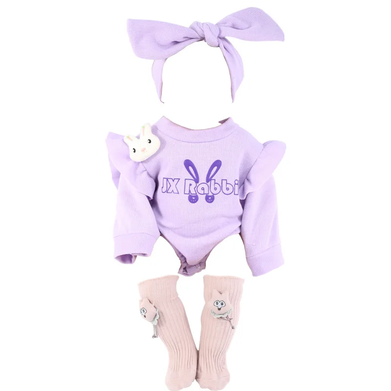 Doll Clothes for 55cm Baby Doll 22inch Doll's Clothing Sweater Dress Overall DIY Toy Outfit Set for Reborn Dolls Accessories