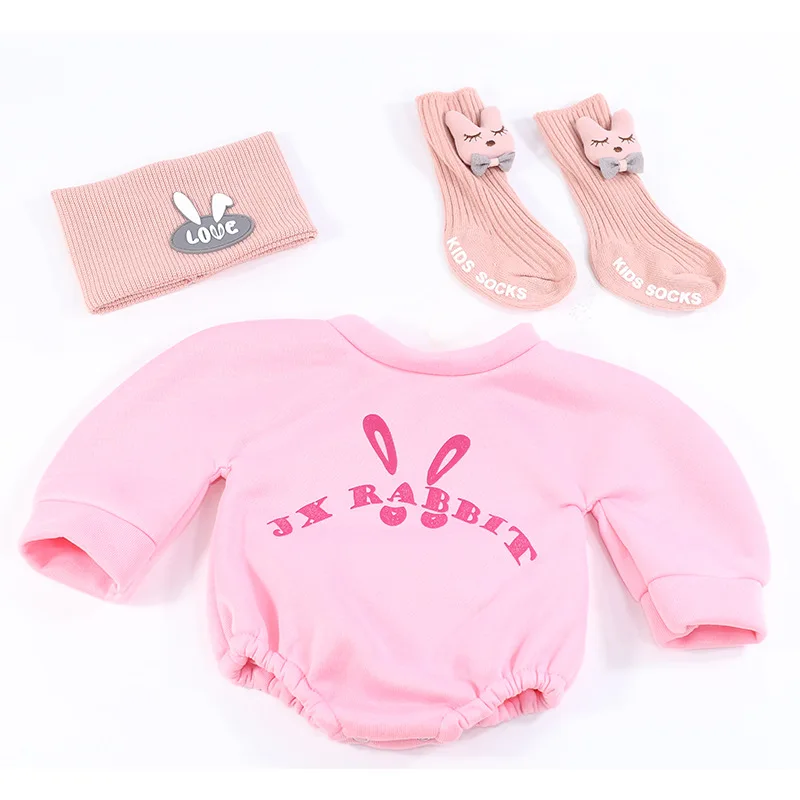 Doll Clothes for 55cm Baby Doll 22inch Doll's Clothing Sweater Dress Overall DIY Toy Outfit Set for Reborn Dolls Accessories