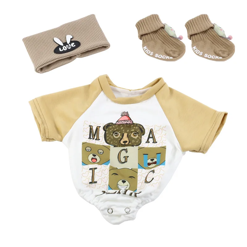 Doll Clothes for 55cm Baby Doll 22inch Doll's Clothing Sweater Dress Overall DIY Toy Outfit Set for Reborn Dolls Accessories