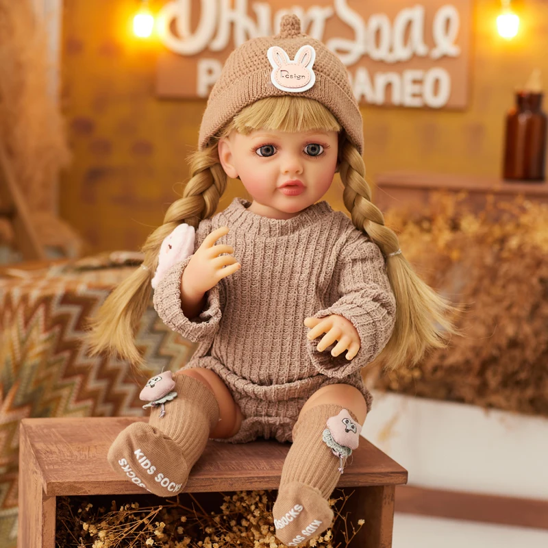 Doll Clothes for 55cm Baby Doll 22inch Doll's Clothing Sweater Dress Overall DIY Toy Outfit Set for Reborn Dolls Accessories