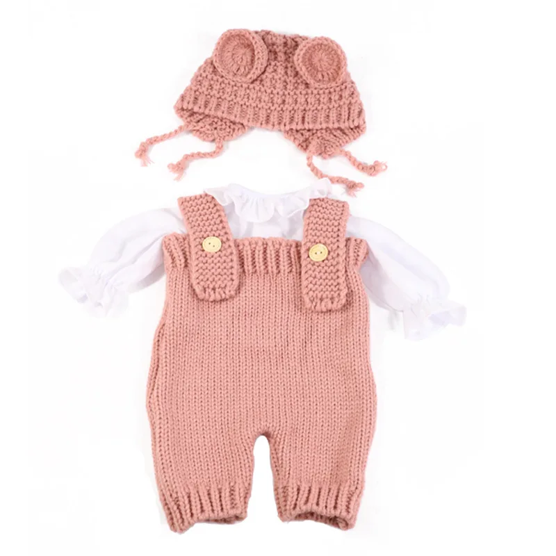 Doll Clothes for 55cm Baby Doll 22inch Doll's Clothing Sweater Dress Overall DIY Toy Outfit Set for Reborn Dolls Accessories