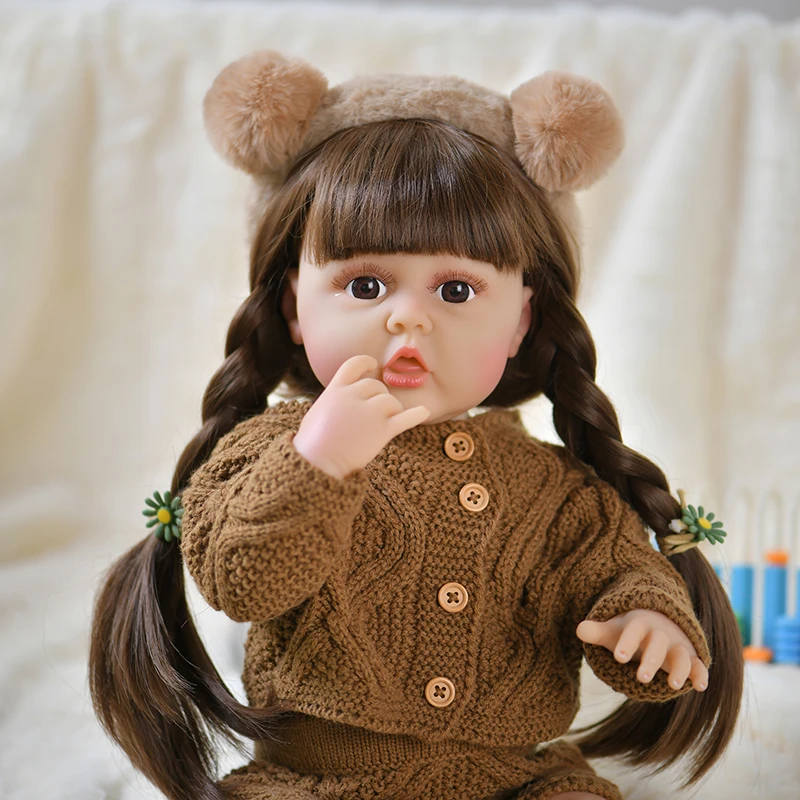 Doll Clothes for 55cm Baby Doll 22inch Doll's Clothing Sweater Dress Overall DIY Toy Outfit Set for Reborn Dolls Accessories