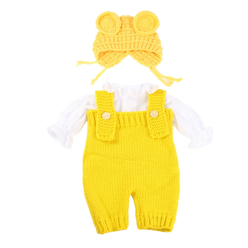 Doll Clothes for 55cm Baby Doll 22inch Doll's Clothing Sweater Dress Overall DIY Toy Outfit Set for Reborn Dolls Accessories