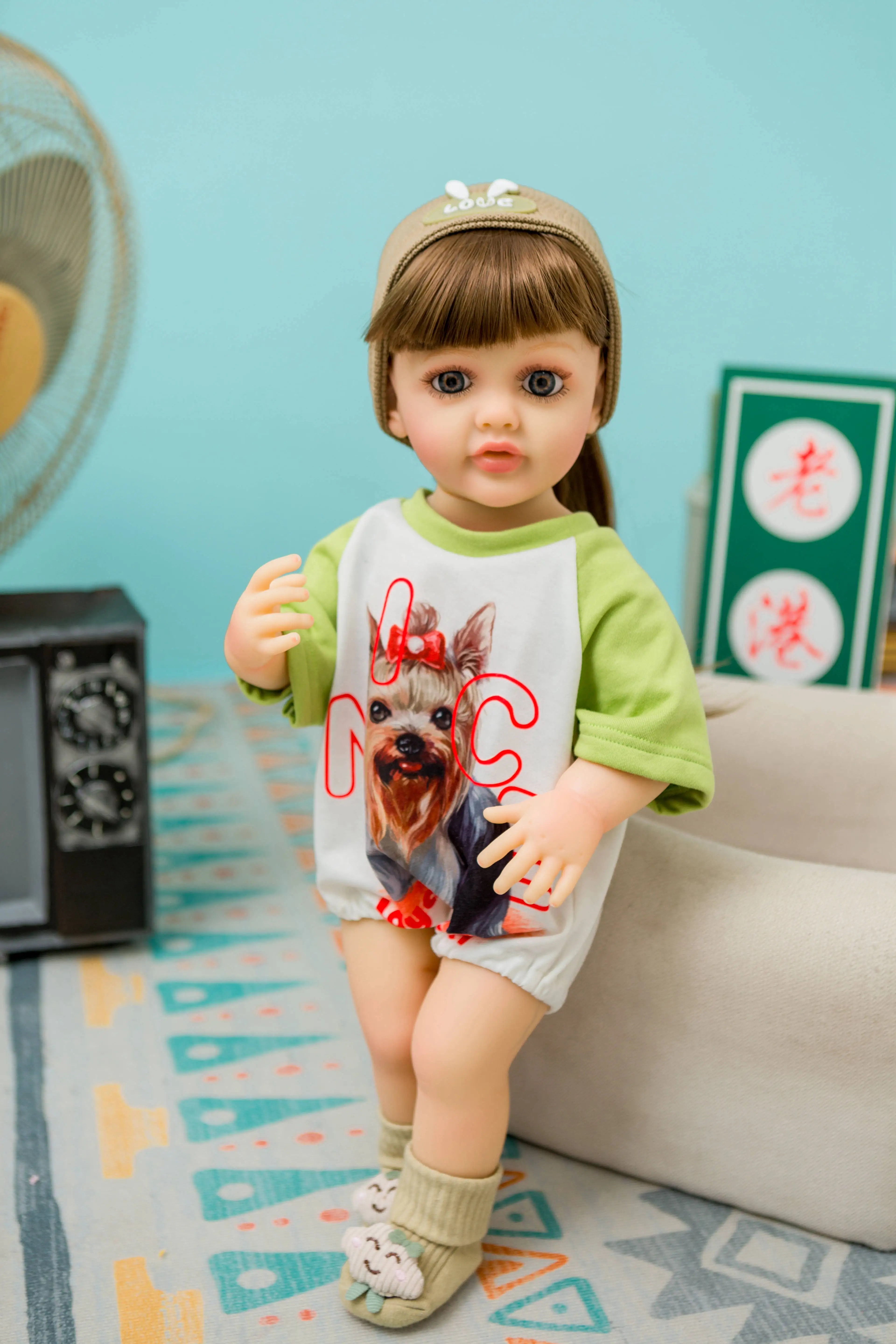 Doll Clothes for 55cm Baby Doll 22inch Doll's Clothing Sweater Dress Overall DIY Toy Outfit Set for Reborn Dolls Accessories