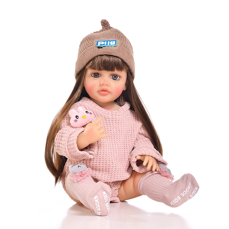 Doll Clothes for 55cm Baby Doll 22inch Doll's Clothing Sweater Dress Overall DIY Toy Outfit Set for Reborn Dolls Accessories