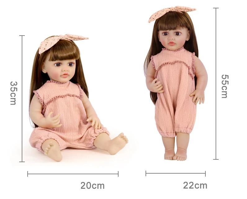 Doll Clothes for 55cm Baby Doll 22inch Doll's Clothing Sweater Dress Overall DIY Toy Outfit Set for Reborn Dolls Accessories
