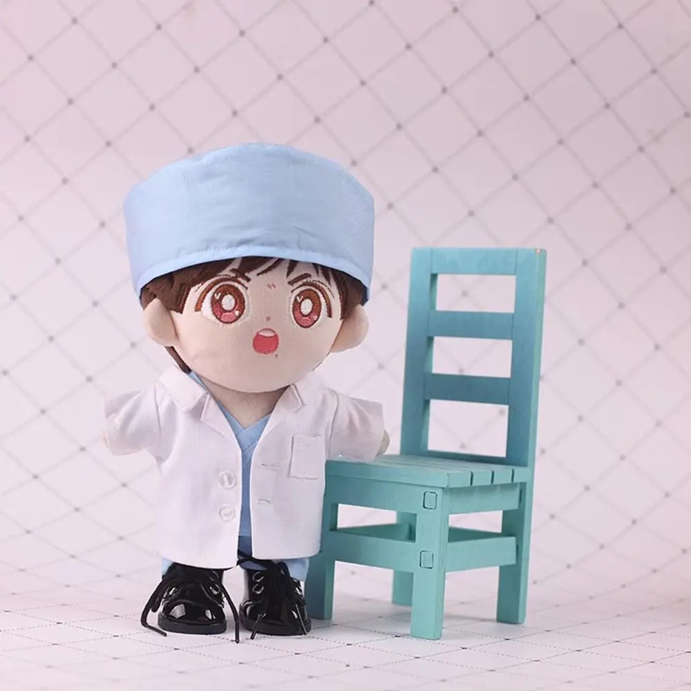20CM Doll Clothes Cosplay Doctor Surgical Uniform Suit Cotton White Coat Green Blue Tops Pants For Idol Dolls Clothing Accessory