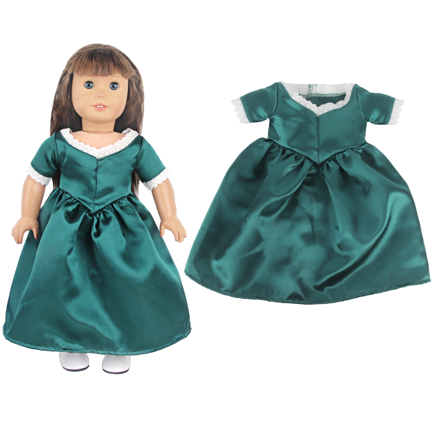 American 18 Inches Girl Doll Princess Dress  Bubble Skirt Wedding Dress For 43cm Baby New Born&OG,Russia Girl Doll Accessories