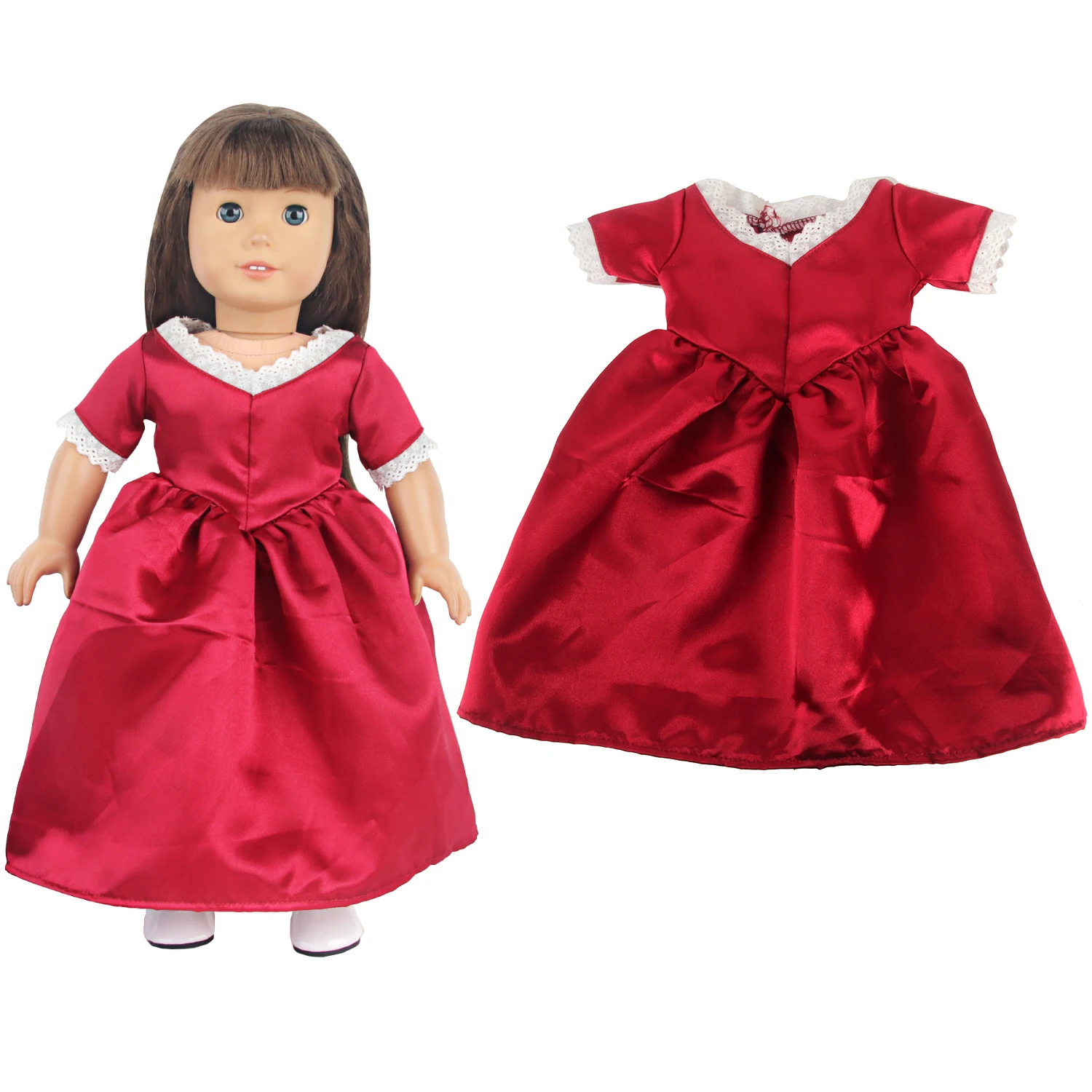 American 18 Inches Girl Doll Princess Dress  Bubble Skirt Wedding Dress For 43cm Baby New Born&OG,Russia Girl Doll Accessories