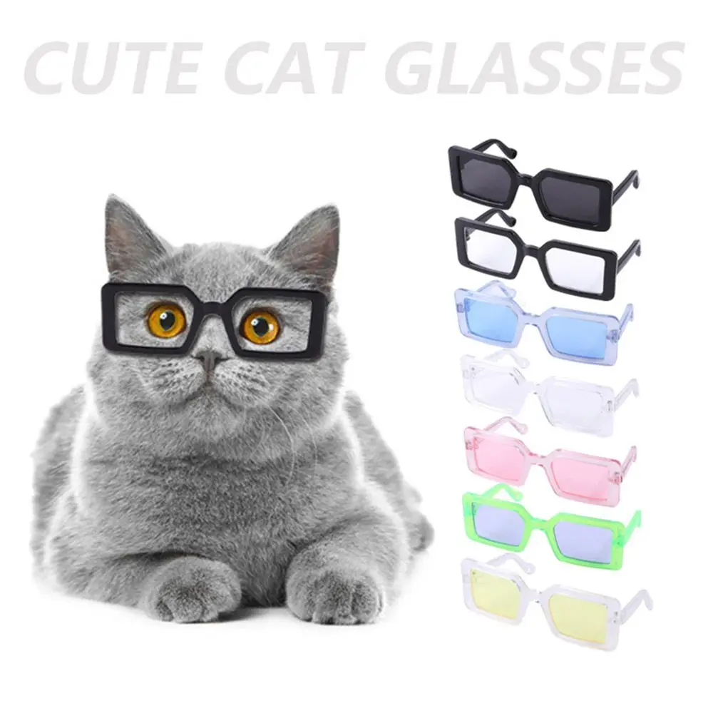 Fashioning Triangle Frames Mirror Photograph Props Dog Eyeglasses Cat Glasses Square Glasses Dog Sunglasses