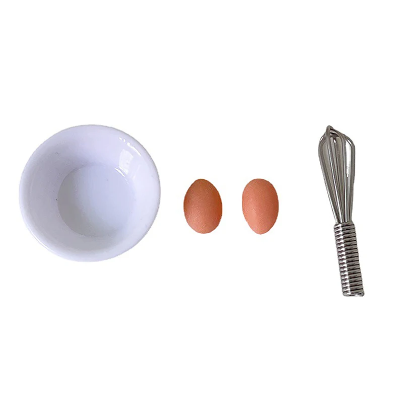 1/4/17PCS Egg With Tray Dollhouse Kitchen Toy Doll Accessories Gift Playing House Miniature Simulation Food Scene Model