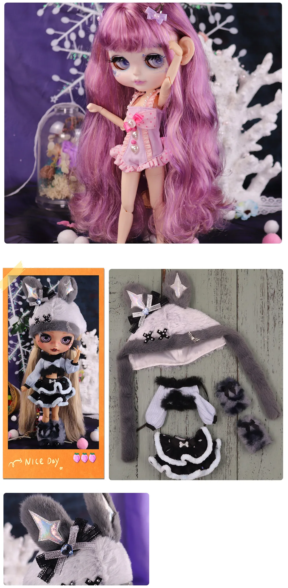 Outfits for ICY DBS Blyth Doll Dress Siuit 1/6 BJD Azone S Anime Girl Gift Toys
