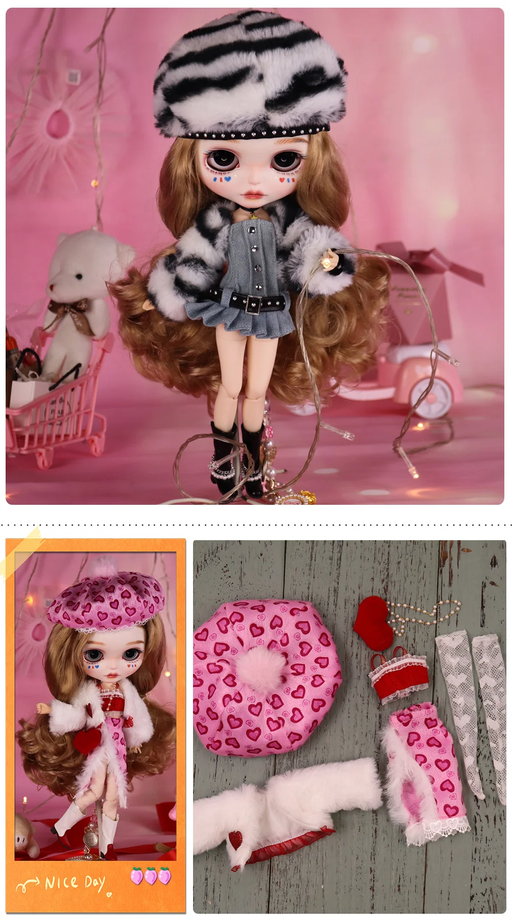 Outfits for ICY DBS Blyth Doll Dress Siuit 1/6 BJD Azone S Anime Girl Gift Toys