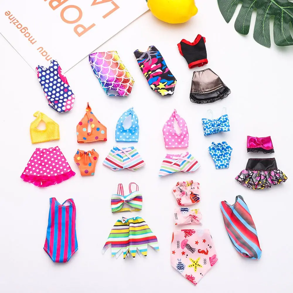 Lovely Doll Swimsuits Dollhouse Swimwear Toys Clothes Miniature Bathing Bikini Beach Outfits Play House Swimming Accessories