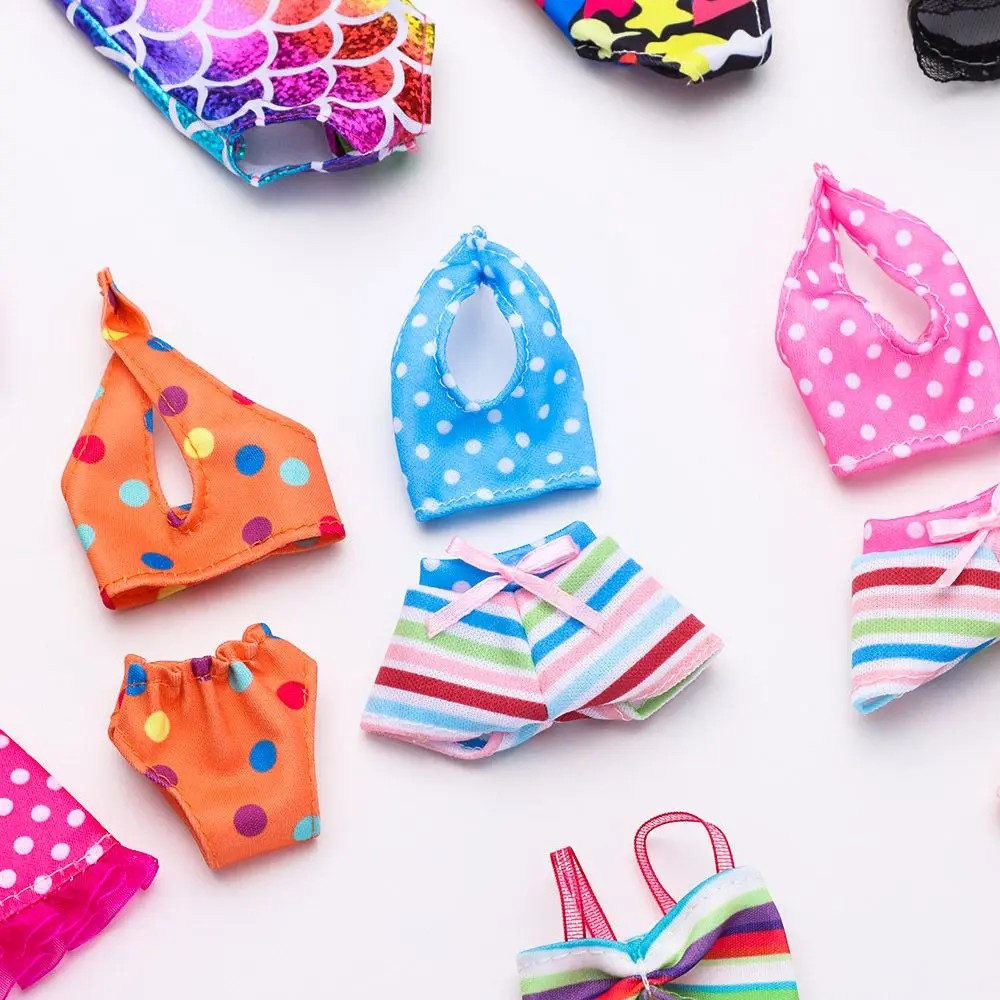 Lovely Doll Swimsuits Dollhouse Swimwear Toys Clothes Miniature Bathing Bikini Beach Outfits Play House Swimming Accessories
