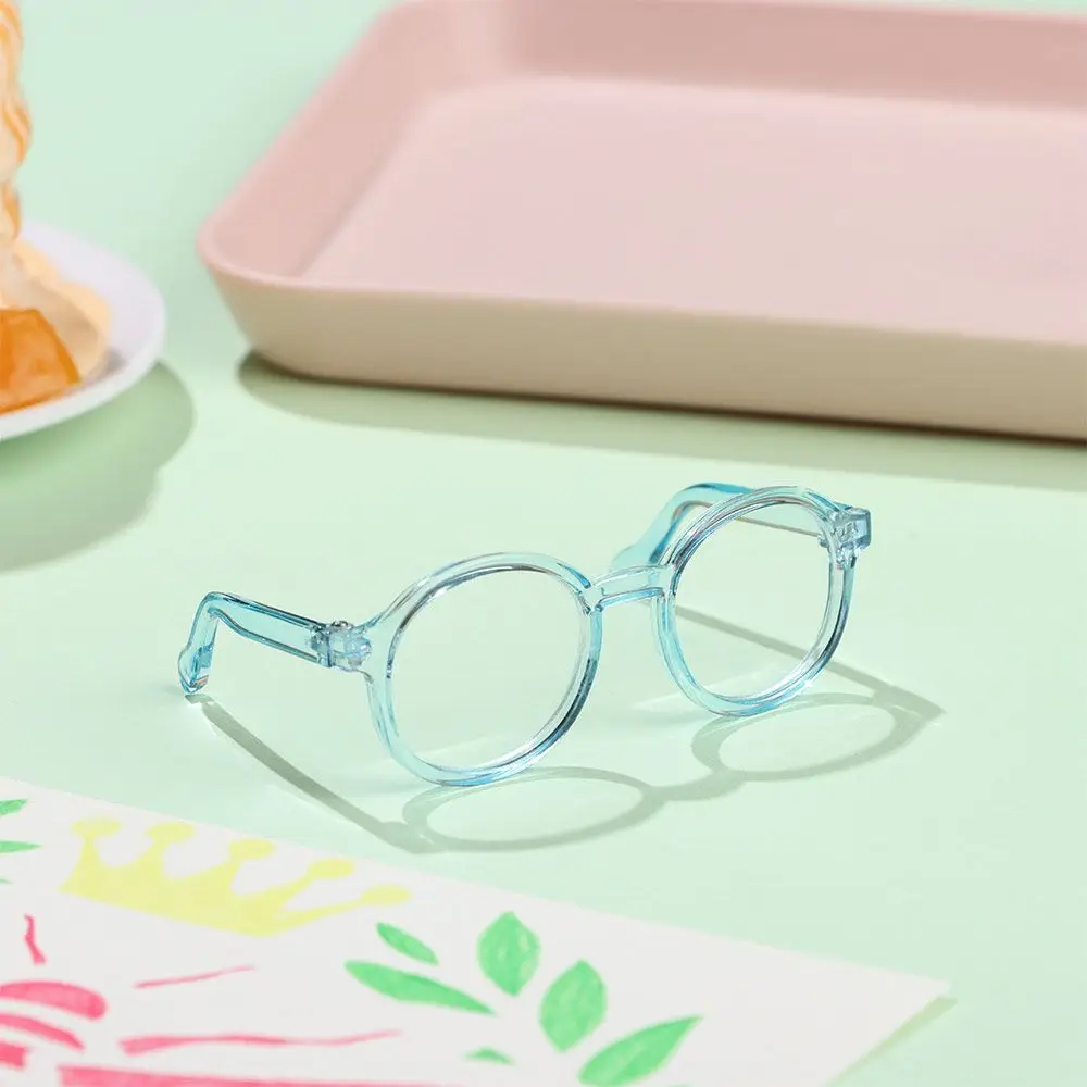 Round Frame Miniature Eyewear Clear Lens Candy Color Eyeglasses For 20cm Cotton Idol Doll Accessories Plush Doll Glasses