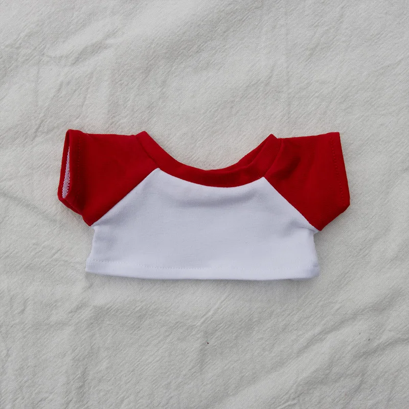New 10/15/20cm Cotton Doll Clothes Baby Clothes Contrasting Color Patchwork Raglan Sleeves T-shirt Doll Base Shirt