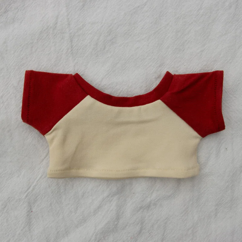 New 10/15/20cm Cotton Doll Clothes Baby Clothes Contrasting Color Patchwork Raglan Sleeves T-shirt Doll Base Shirt