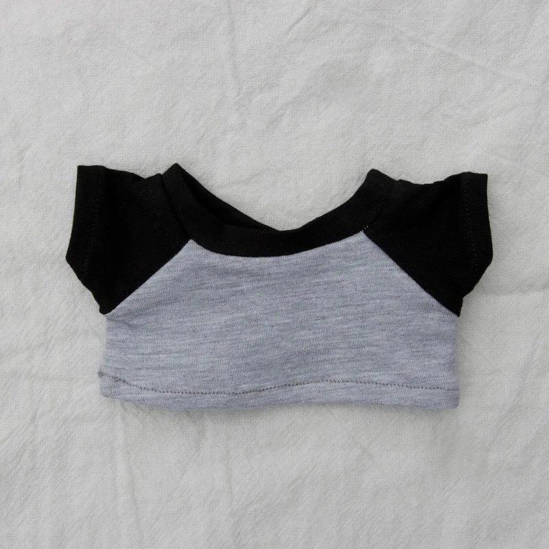 New 10/15/20cm Cotton Doll Clothes Baby Clothes Contrasting Color Patchwork Raglan Sleeves T-shirt Doll Base Shirt
