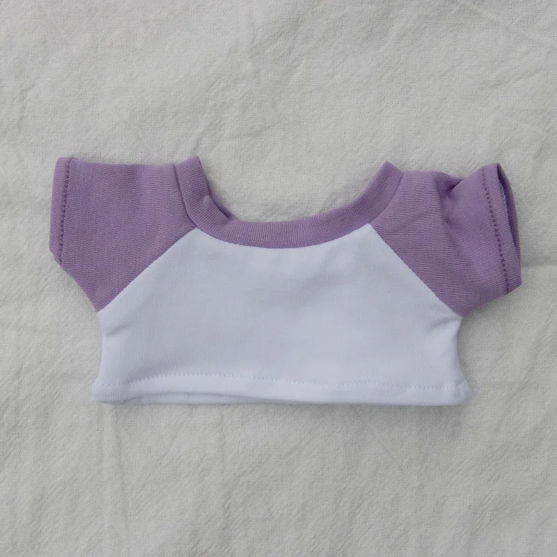 New 10/15/20cm Cotton Doll Clothes Baby Clothes Contrasting Color Patchwork Raglan Sleeves T-shirt Doll Base Shirt