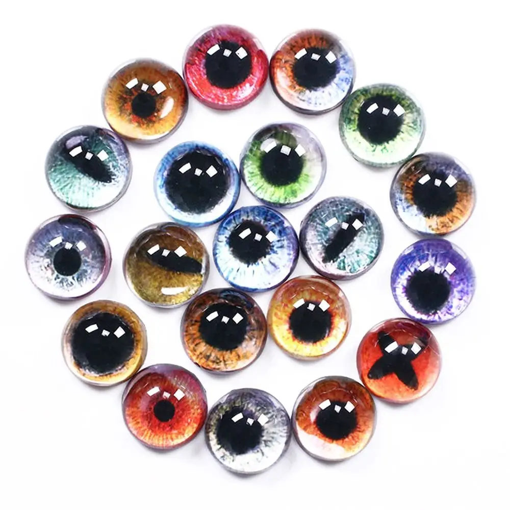 25Pairs Glass Doll Eyes Animal DIY Crafts Eyeballs For Dinosaur Eye Accessories Jewelry Making Handmade 8mm/10mm