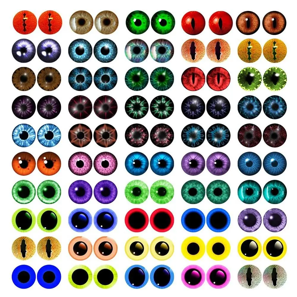 25Pairs Glass Doll Eyes Animal DIY Crafts Eyeballs For Dinosaur Eye Accessories Jewelry Making Handmade 8mm/10mm
