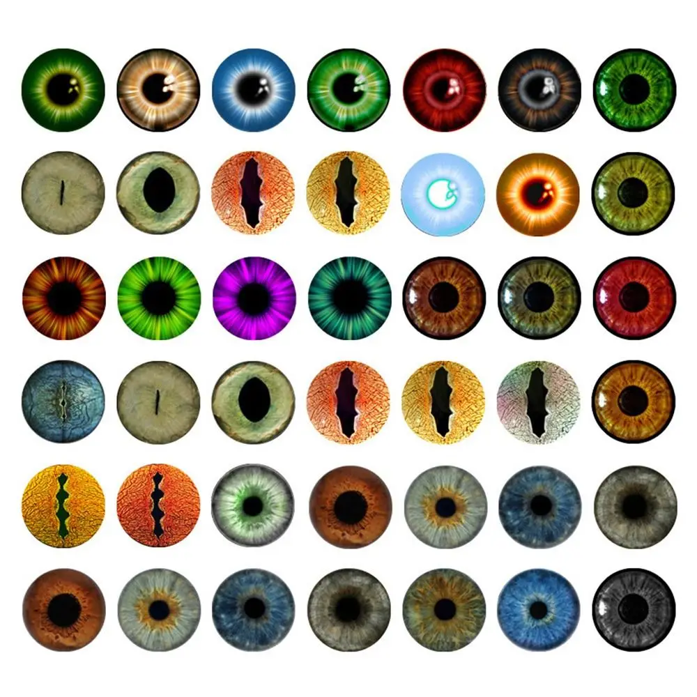 25Pairs Glass Doll Eyes Animal DIY Crafts Eyeballs For Dinosaur Eye Accessories Jewelry Making Handmade 8mm/10mm