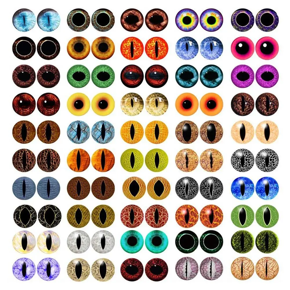 25Pairs Glass Doll Eyes Animal DIY Crafts Eyeballs For Dinosaur Eye Accessories Jewelry Making Handmade 8mm/10mm