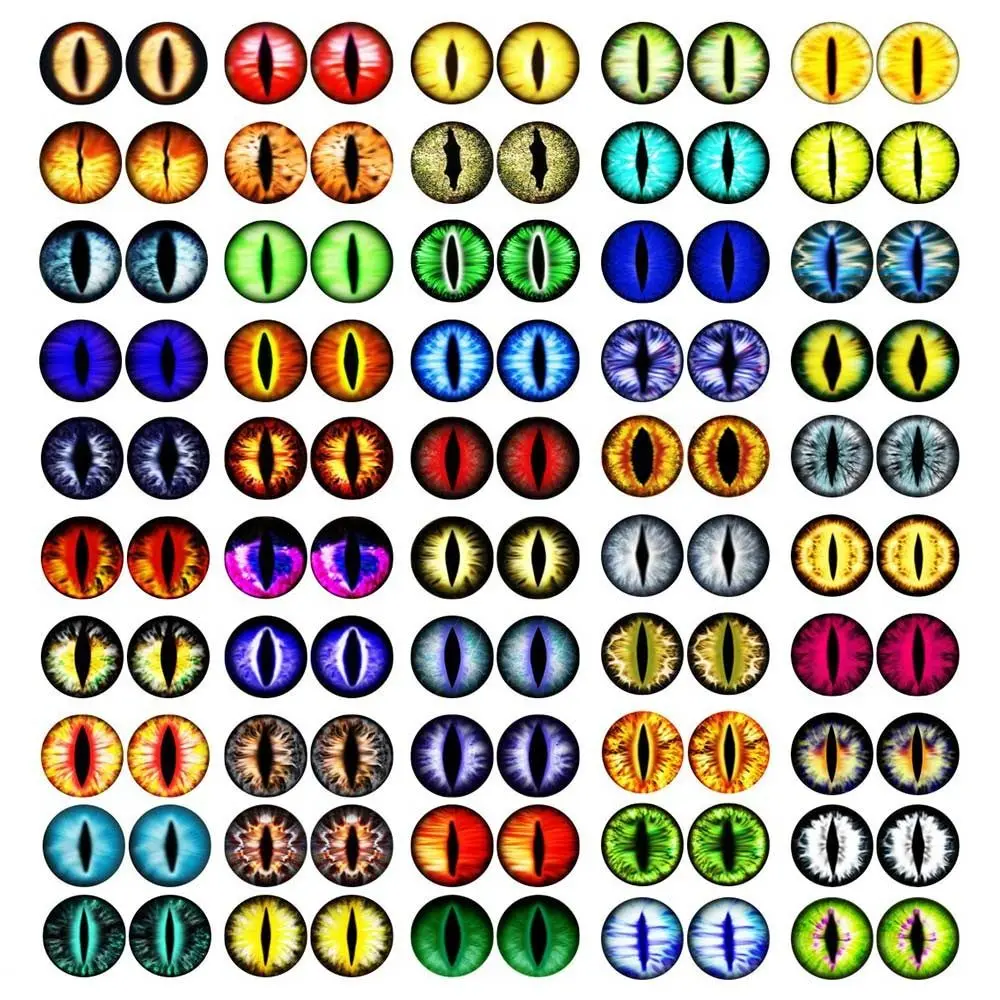 25Pairs Glass Doll Eyes Animal DIY Crafts Eyeballs For Dinosaur Eye Accessories Jewelry Making Handmade 8mm/10mm