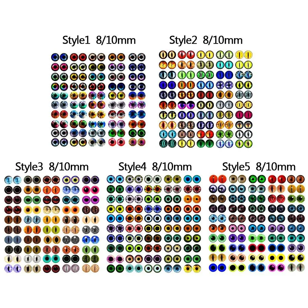 25Pairs Glass Doll Eyes Animal DIY Crafts Eyeballs For Dinosaur Eye Accessories Jewelry Making Handmade 8mm/10mm